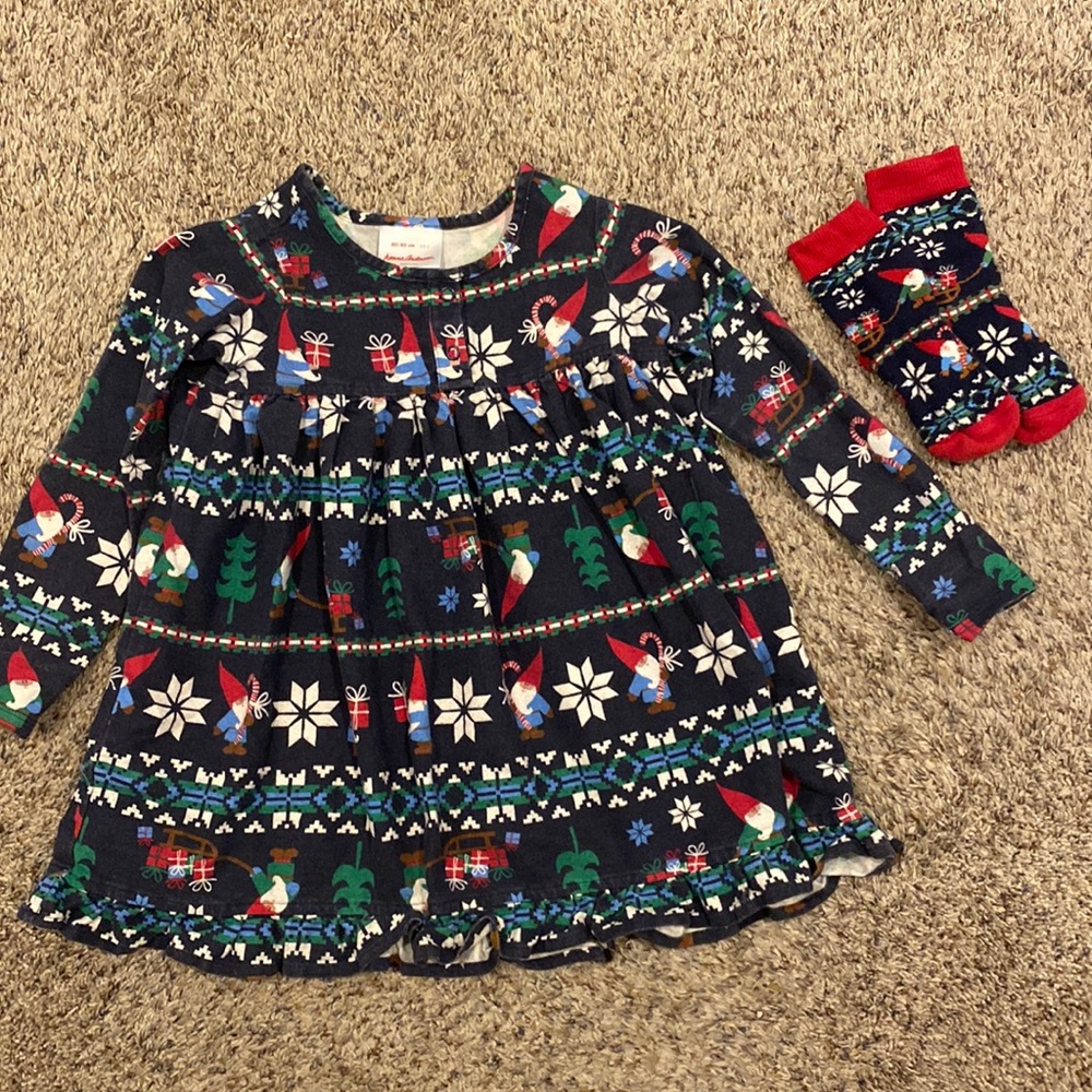 Gnome Sweet Gnome toddler nightgown w/ matching socks